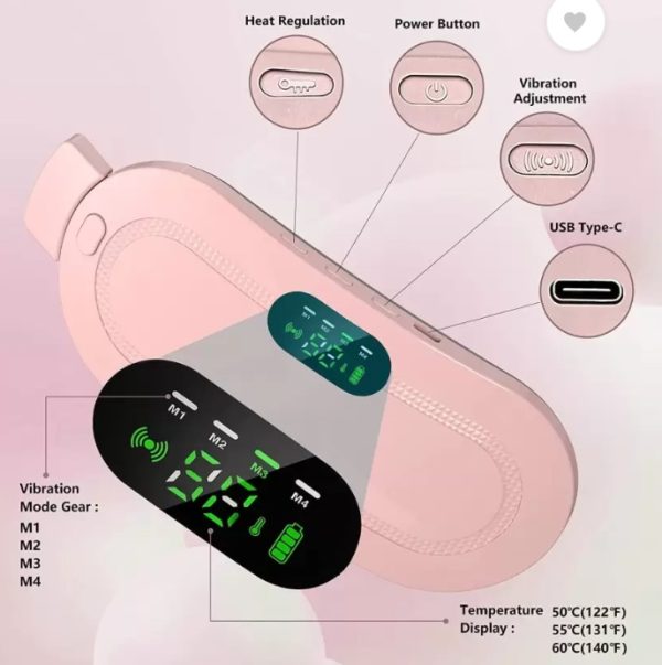 Period Pain Relief Belt — Heat & Vibration Massage for Cramps