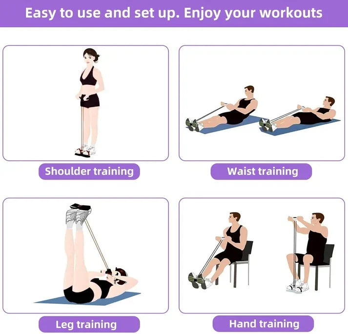 Portable Resistance Band Ab Workout Trainer – Full Body Home Fitness Equipment